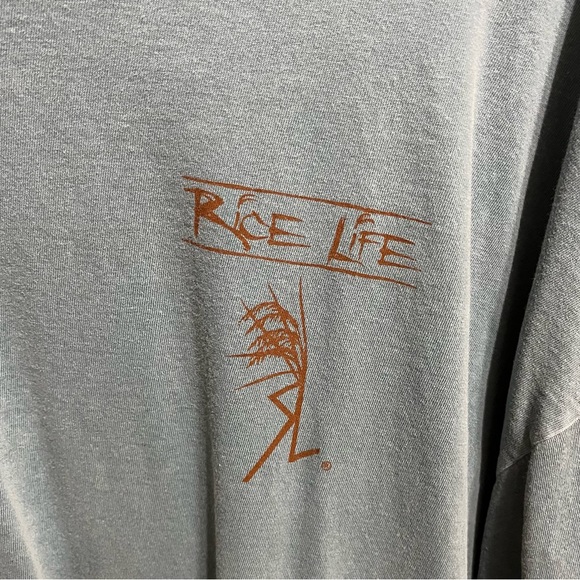 Comfort Colors Rice Life long sleeve bluish color tshirt, 2XLarge, NWOT, - Picture 2 of 5